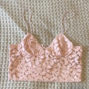 RARE Free People Soft Pink Lace Bralette